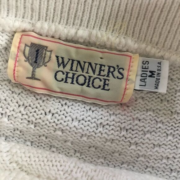 Vintage Embroidered Patchwork Cotton Sweater M - Picture 7 of 10